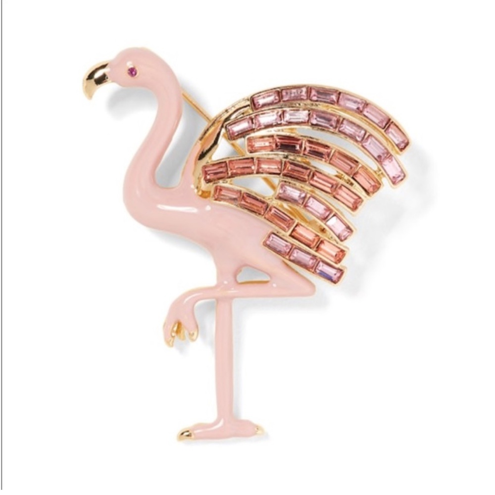 Banana Republic Pavé Pink Flamingo Brooch